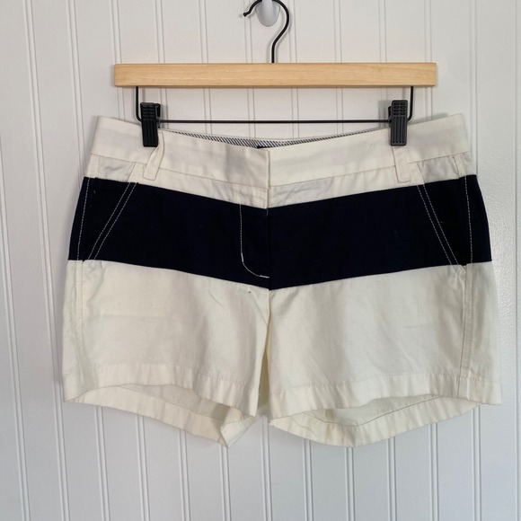 J.CREW Pants - J Crew Women Color Block Nautical Chino Shorts Size 6 Cotton Old Money Fisherman